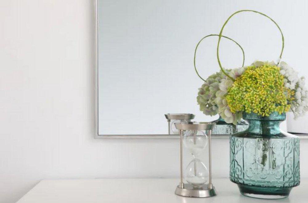 METAL FRAME RECTANGLE MIRROR 36 INCH IN SILVER35 