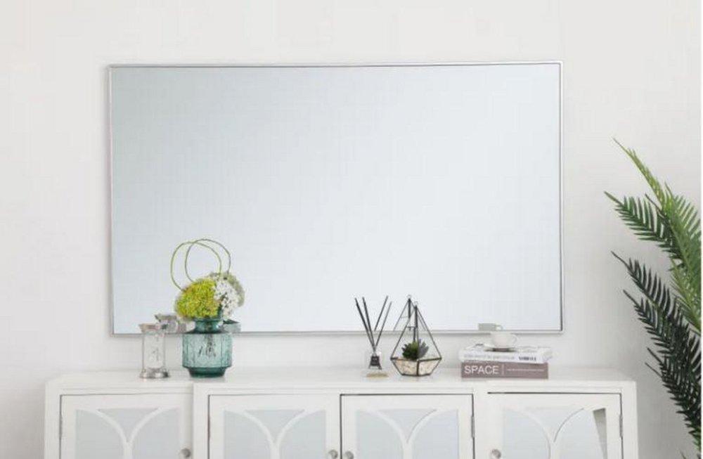 Elegant Lighting Silver 1 x 36 in. Framed Mirror and Vanity Mirror Rectangular 
