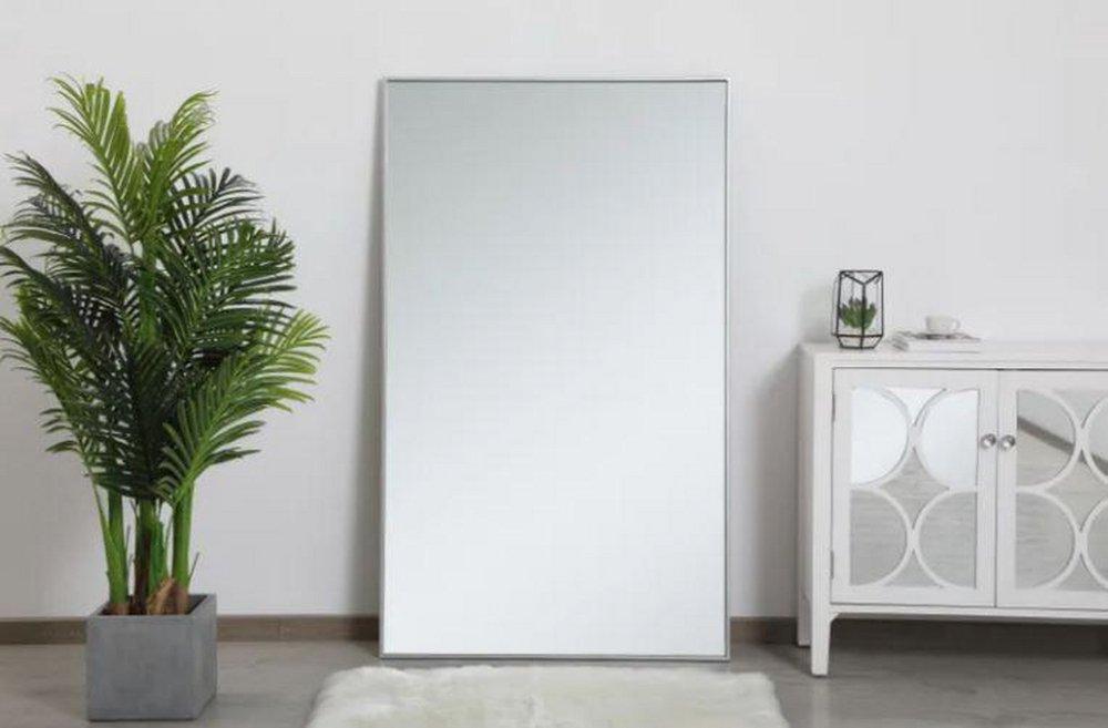 Elegant Lighting Silver 1 x 36 in. Framed Mirror and Vanity Mirror Rectangular 
