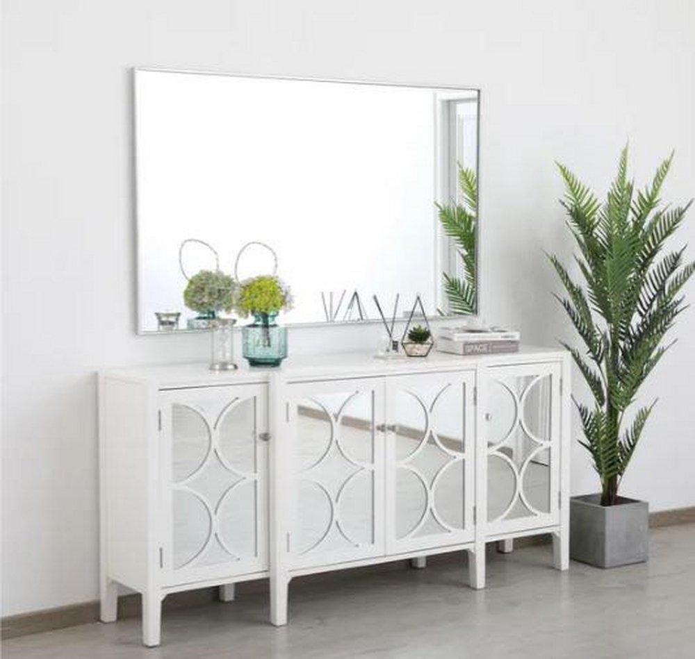 Elegant Lighting Silver 1 x 36 in. Framed Mirror and Vanity Mirror Rectangular 