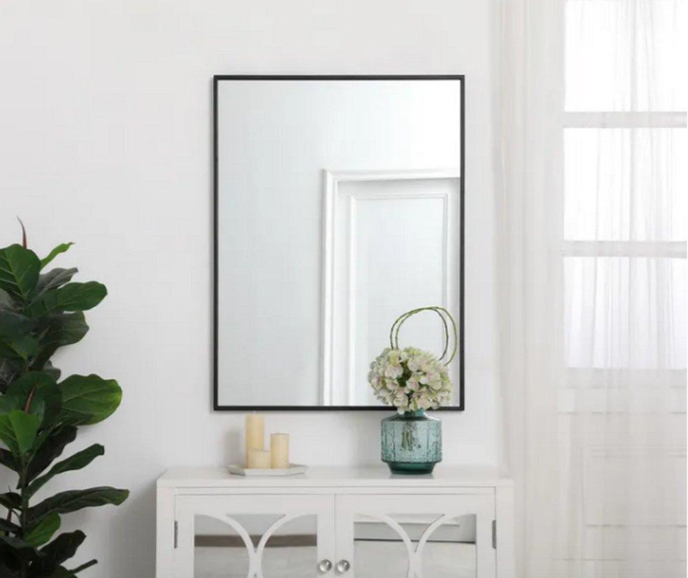 METAL FRAME RECTANGLE MIRROR 27 INCH IN BLACK35 
