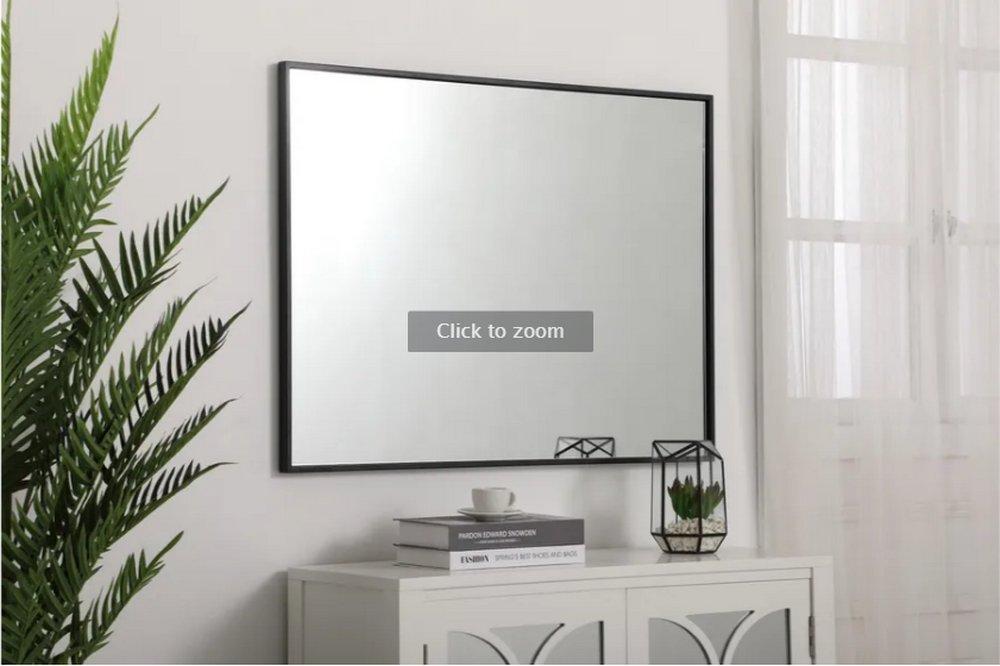 Elegant Lighting Black 1 x 27 in. Framed Mirror and Vanity Mirror Rectangular 