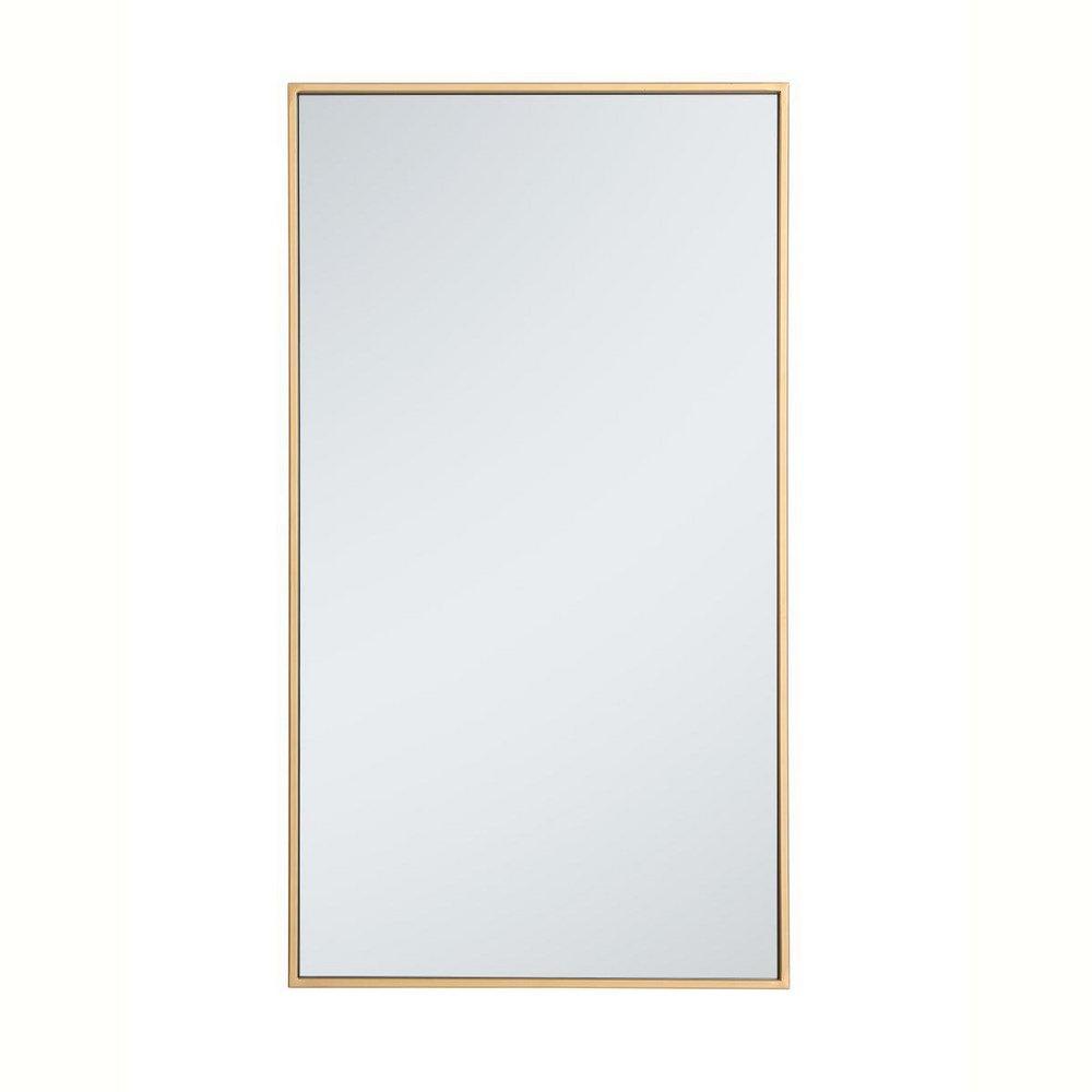 METAL FRAME RECTANGLE MIRROR 20 INCH IN BRASS35 