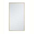 36 x 1 x 20 in. Framed Mirror and Vanity Mirror Rectangular in Brass