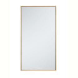 36 x 1 x 20 in. Framed Mirror and Vanity Mirror Rectangular in Brass