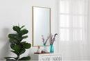 Elegant Lighting Brass 1 x 20 in. Framed Mirror and Vanity Mirror Rectangular in Brass 