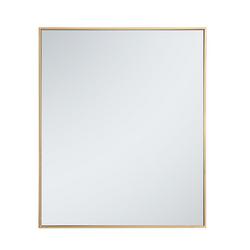 36 x 1 x 30 in. Framed Mirror and Vanity Mirror Rectangular in Brass
