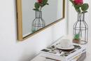 Elegant Lighting Brass 1 x 30 in. Framed Mirror and Vanity Mirror Rectangular in Brass 