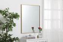 Elegant Lighting Brass 1 x 30 in. Framed Mirror and Vanity Mirror Rectangular in Brass 