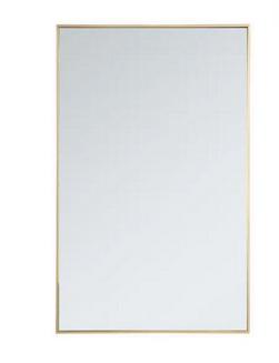 30 x 1 in. Mirror Rectangular in Brass Tones
