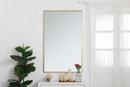 Elegant Lighting Brass 1 in. Mirror Rectangular in Brass Tones 