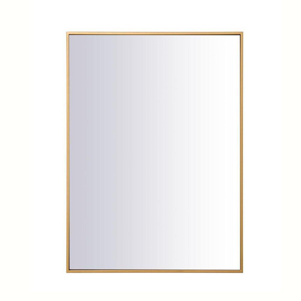 METAL FRAME RECTANGLE MIRROR 27 INCH IN BRASS35 