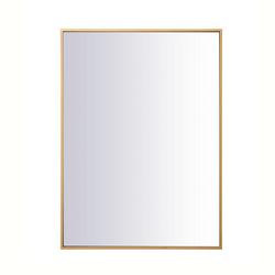 1 x 27 in. Framed Mirror and Vanity Mirror Rectangular in Brass