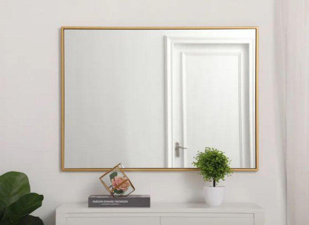 METAL FRAME RECTANGLE MIRROR 27 INCH IN BRASS35 