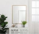 Elegant Lighting Brass 1 x 27 in. Framed Mirror and Vanity Mirror Rectangular 