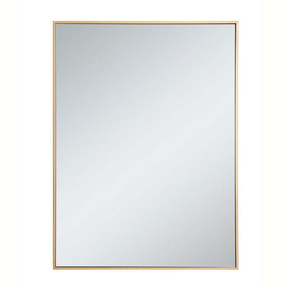 METAL FRAME RECTANGLE MIRROR 30 INCH IN BRASS35 
