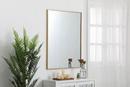 Elegant Lighting Brass 1 x 30 in. Framed Mirror and Vanity Mirror Rectangular in Brass 