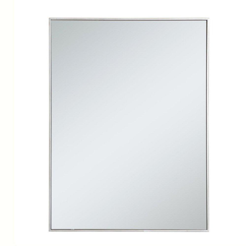 METAL FRAME RECTANGLE MIRROR 30 INCH IN SILVER35 