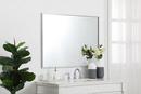 Elegant Lighting Silver 30 in. Flat Edge Rectangular Vanity Mirror in Silver 
