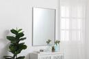 Elegant Lighting Silver 30 in. Flat Edge Rectangular Vanity Mirror in Silver 