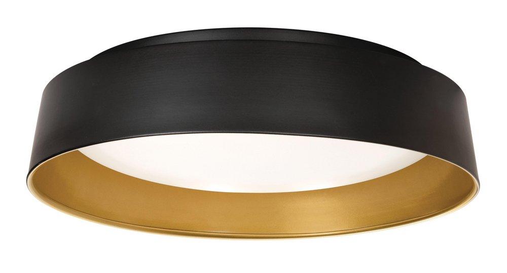 DUNCAN 15 LED FLUSH MOUNT BLACK/GOLD 
