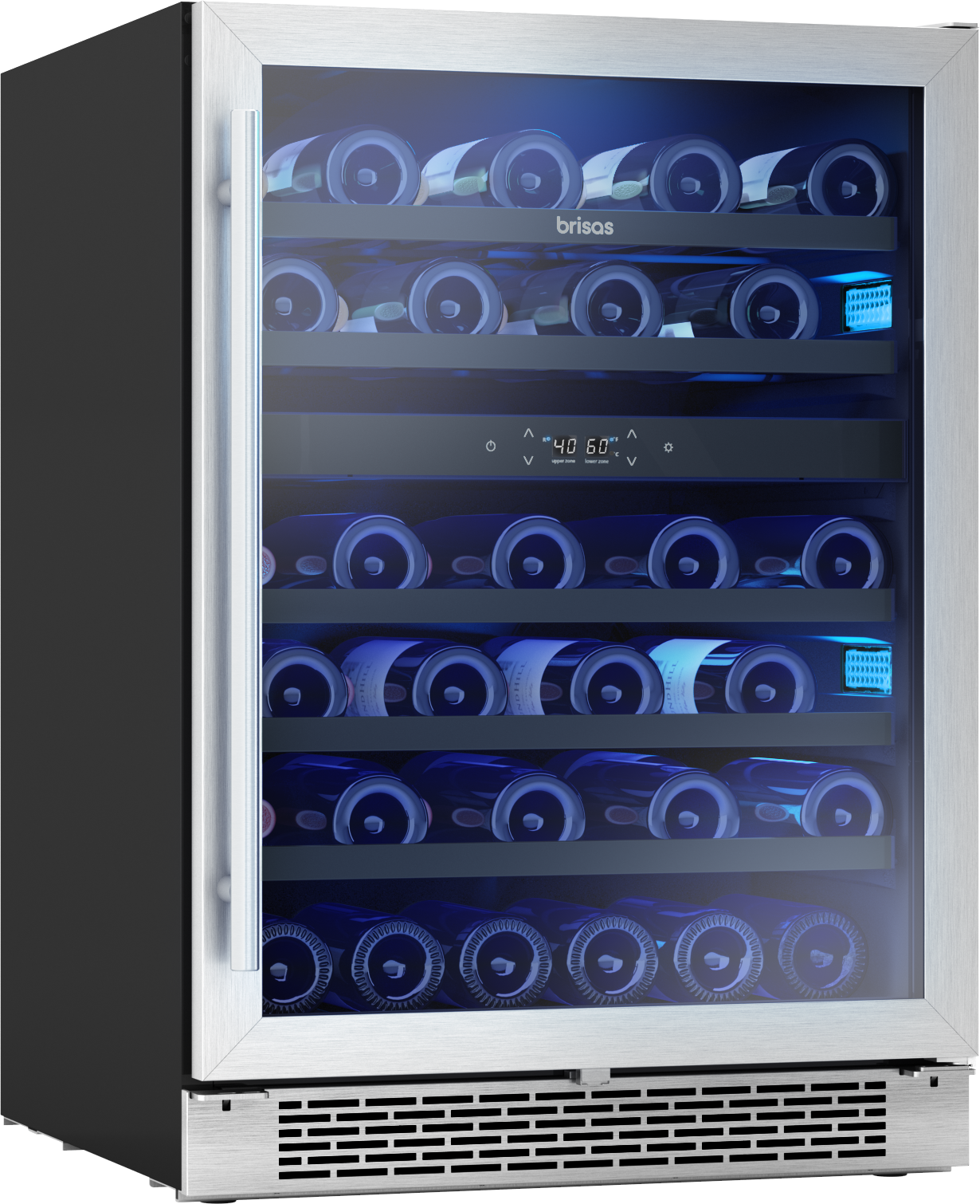 Brisas by Zephyr Stainless Steel 23-7/8 x 33-7/8 in. Indoor Built-in and Freestanding Wine Coolers 