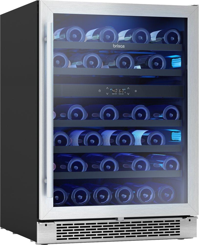 24 in. Dual Zone Under Counter Wine Cooler in Stainless Steel with Reversible Door 