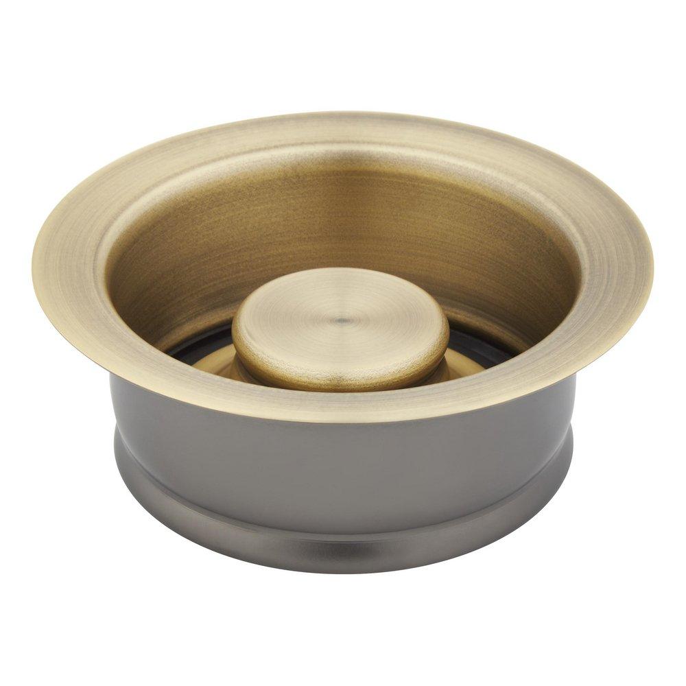 Signature Hardware Aged Brass Brass Disposer Flange & Stopper 