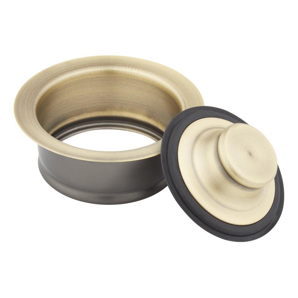 Signature Hardware Aged Brass Brass Disposer Flange & Stopper 