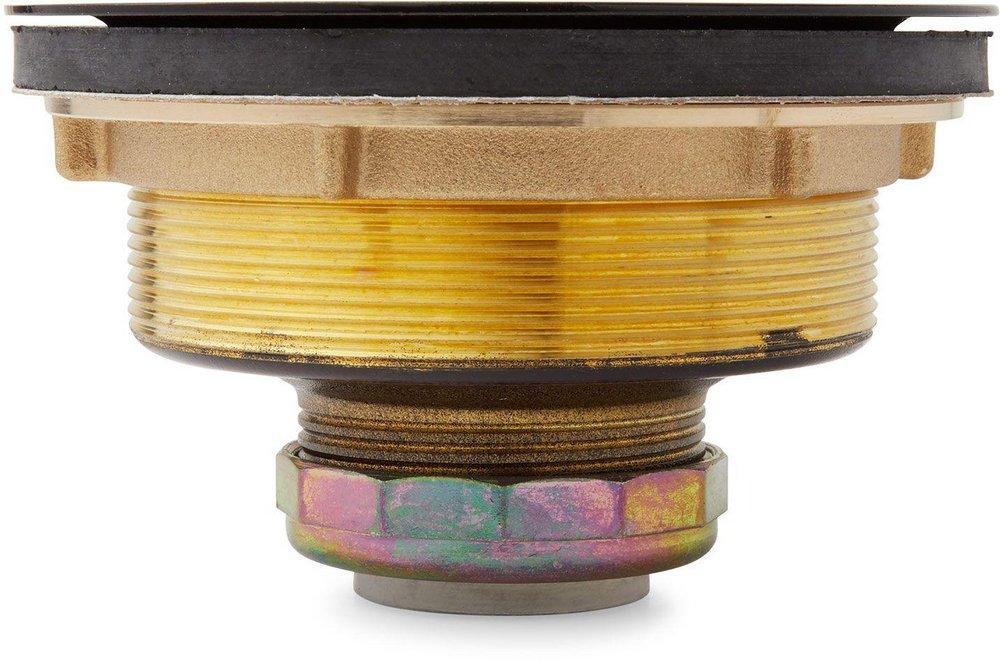 3 1/2 in. Brass Basket Strainer with Lift Stopper in Aged Copper 