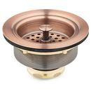 3 1/2 in. Brass Basket Strainer with Lift Stopper in Aged Copper