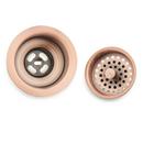 3 1/2 in. Brass Basket Strainer with Lift Stopper in Aged Copper 