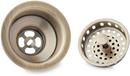 Signature Hardware Antique Copper 3 1/2 in. Brass Basket Strainer with Lift Stopper 