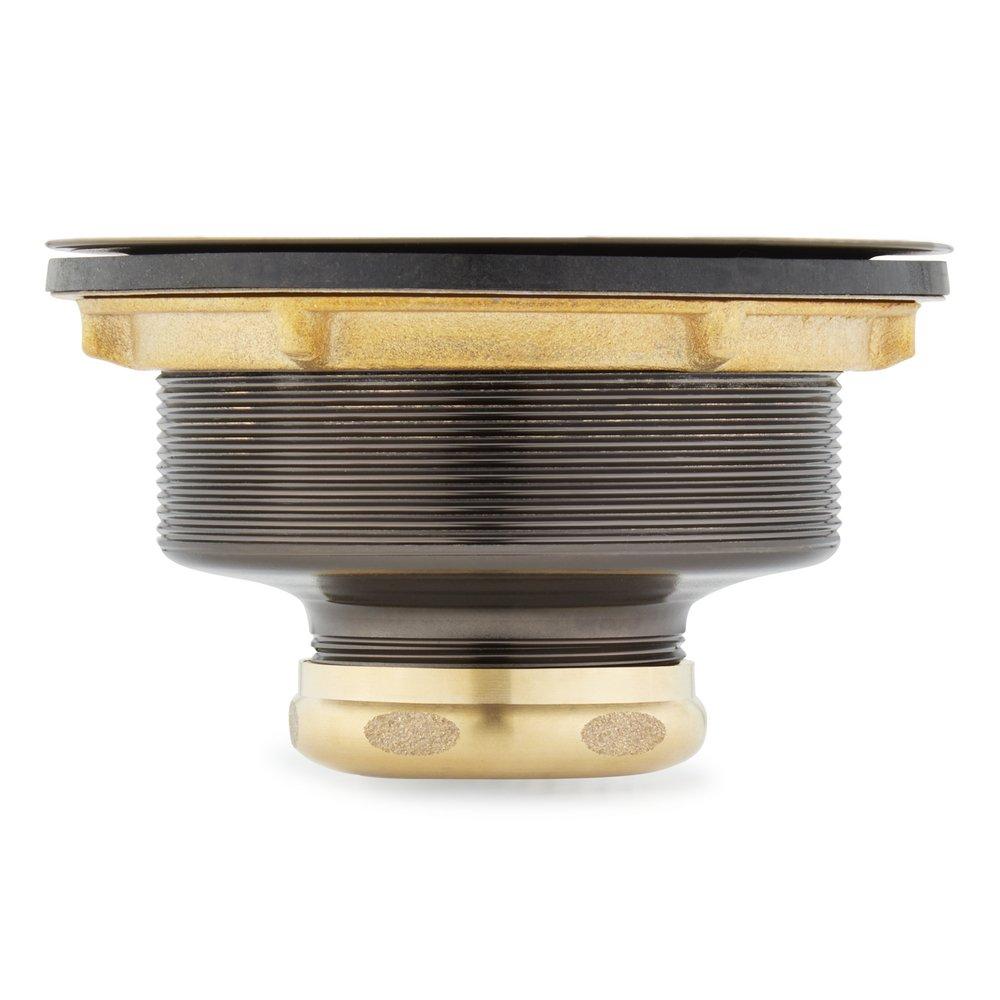 Signature Hardware Antique Copper 3 1/2 in. Brass Basket Strainer with Lift Stopper 