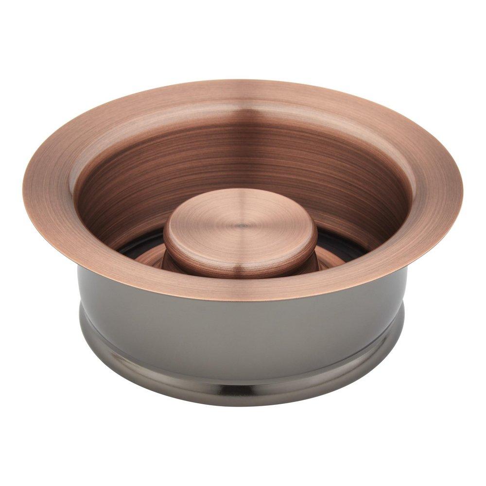 Signature Hardware Antique Copper Brass Disposer Flange & Stopper 