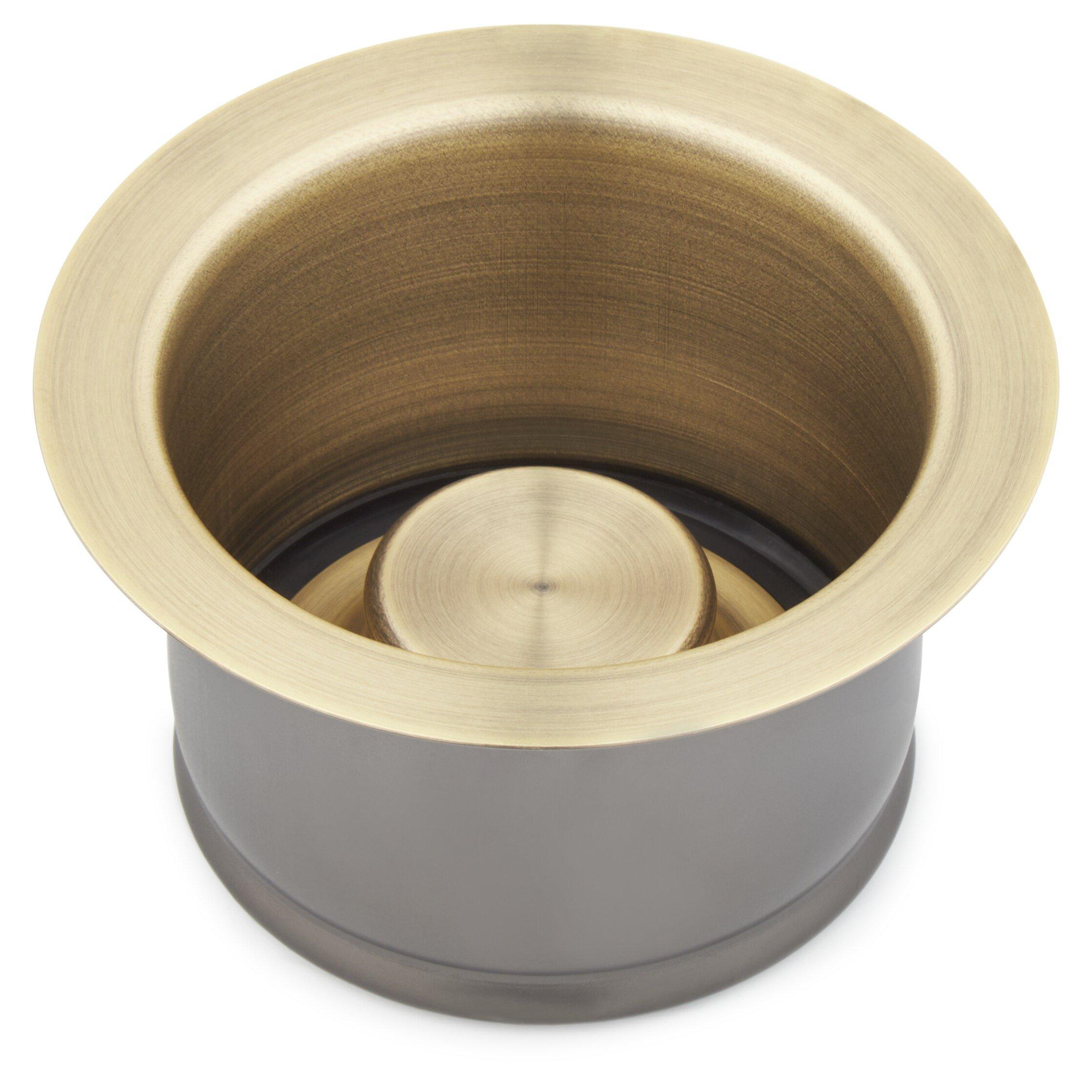 Signature Hardware Aged Brass Disposer Flange & Stopper 