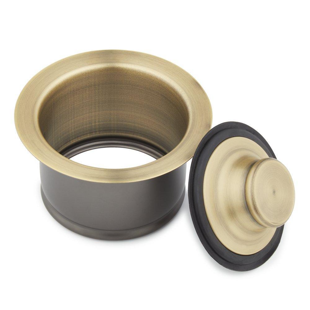 Signature Hardware Aged Brass Disposer Flange & Stopper 