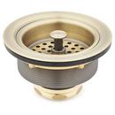 3 1/2 in. Brass Basket Strainer with Lift Stopper in Aged Brass
