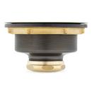 Signature Hardware Aged Brass 3 1/2 in. Brass Basket Strainer with Lift Stopper 