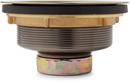 Signature Hardware Aged Brass 3 1/2 in. Brass Basket Strainer with Lift Stopper 