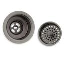 Signature Hardware Aged Brass 3 1/2 in. Brass Basket Strainer with Lift Stopper 