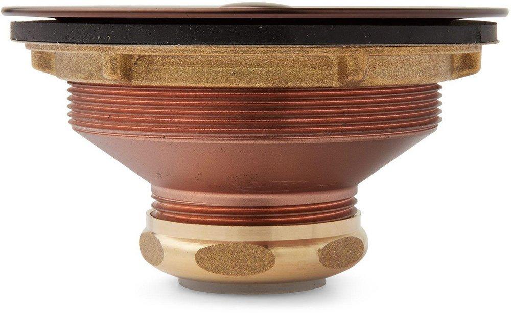 Signature Hardware Aged Brass 3 1/2 in. Brass Basket Strainer with Lift Stopper 