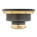 Signature Hardware Aged Brass 3 1/2 in. Brass Basket Strainer with Lift Stopper 