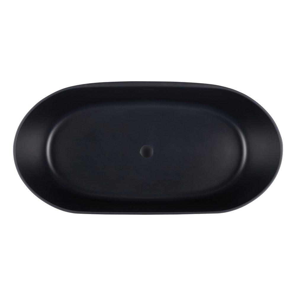 Signature Hardware Matte Black 66 x 32 in. Freestanding Bathtub Center 