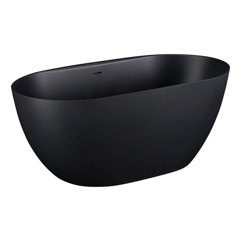 Signature Hardware Matte Black 66 x 32 in. Freestanding Bathtub Center 