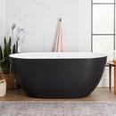 Signature Hardware Matte Black 66 x 32 in. Freestanding Bathtub Center 