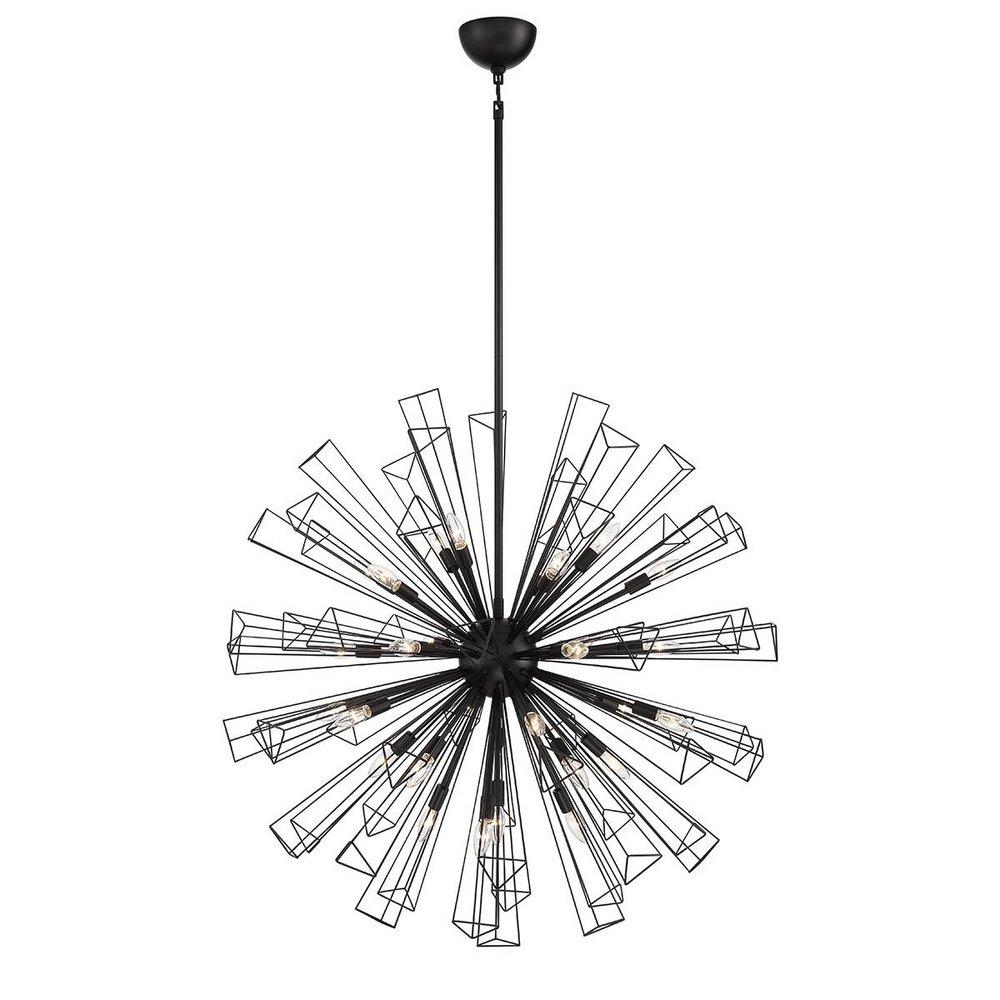Eurofase Black 40-1/2 x 40-1/2 in. 40W 1-Tier 29-Light Incandescent Art Deco Chandelier 