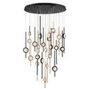 BARLETTA 26 LIGHT CHANDELIER IN MIXED BLACK + BRASS 