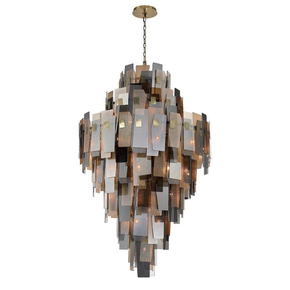 Eurofase Antique Brass 70-1/2 x 44 in. 40W 1-Tier 1-Light Incandescent Modern Chandelier 