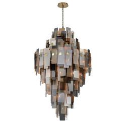 70-1/2 x 44 in. 40W 1-Tier 1-Light Incandescent Modern Chandelier in Antique Brass